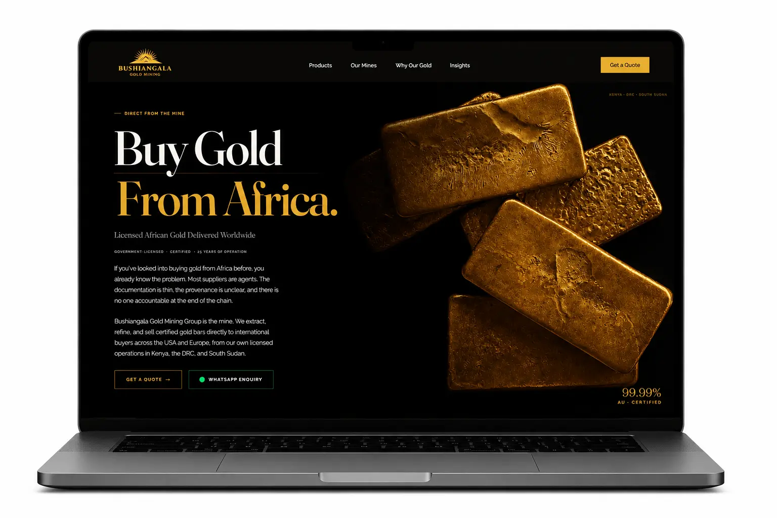 Bushiangala Gold Mining Group — Website Design & Development by Red Black Marketing